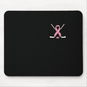 Ice Hockey Breast Cancer Awareness Month Pink Ribb Mouse Pad