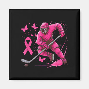 Ice Hockey Breast Cancer Awareness Player Pink Spl Magnet
