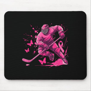 Ice Hockey Breast Cancer Awareness Player Pink Spl Mouse Pad