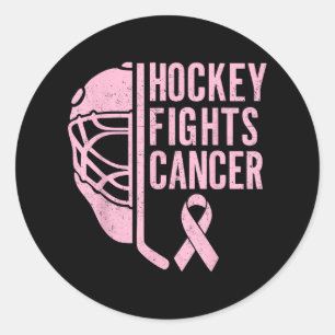 Ice Hockey Breast Cancer Awareness Player Pink Spo Classic Round Sticker