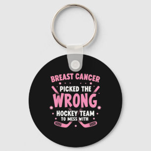 Ice Hockey Breast Cancer Warrior Survivor  Key Ring