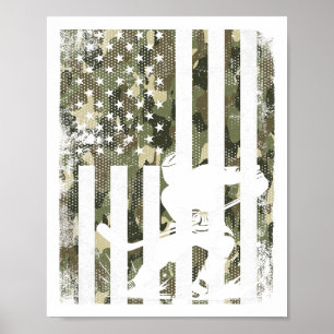 Ice Hockey Camouflage Usa Flag Hockey Player Hocke Poster