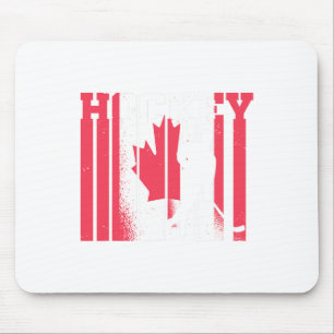 Ice Hockey Canadian Player Canada Flag Hockey Mouse Pad