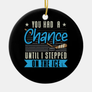 Ice Hockey Ceramic Ornament