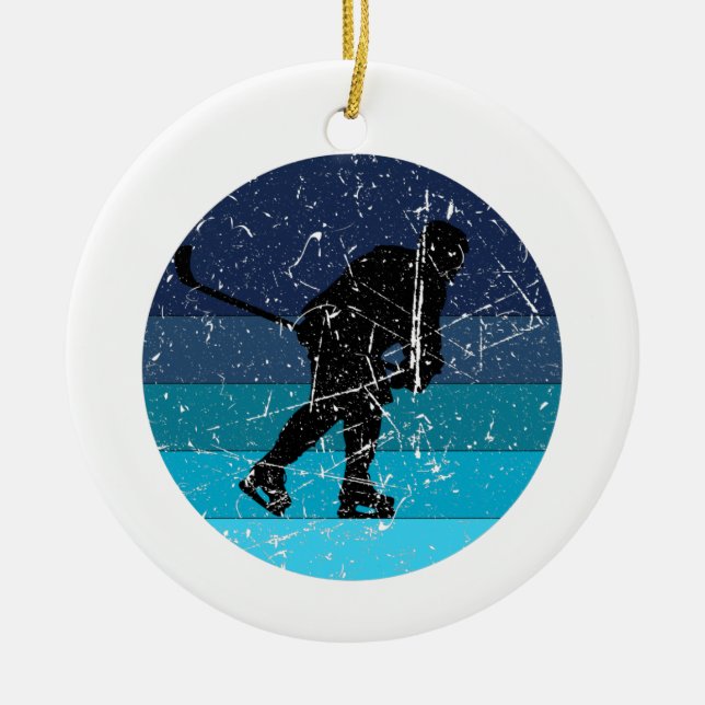 Ice Hockey Ceramic Ornament (Front)