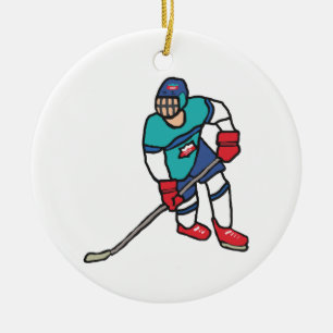 Ice Hockey Ceramic Ornament