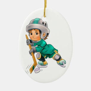 Ice Hockey Ceramic Tree Decoration