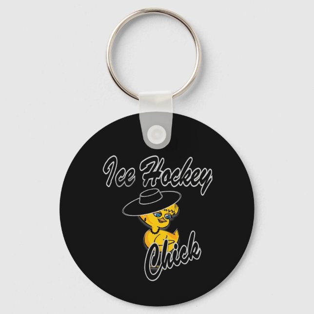 Ice Hockey Chick #4 Key Ring (Front)