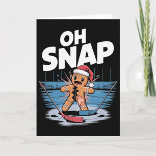 Ice Hockey Christmas Gingerbread Card