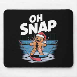 Ice Hockey Christmas Gingerbread Mouse Pad