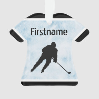 Ice hockey Christmas ornament - Blue ice jersey