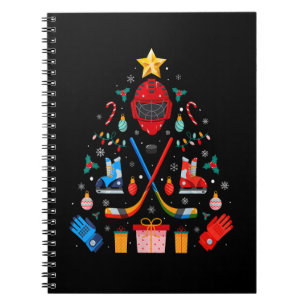 Ice Hockey Christmas Ornament Tree Funny Xmas Boy Notebook