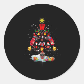 Ice Hockey Christmas Ornament Tree Funny Xmas Spor Classic Round Sticker
