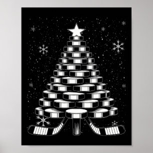 Ice Hockey Christmas Tree For Sports Lovers Player Poster
