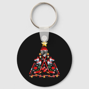 Ice Hockey Christmas Tree Fun Xmas Pjs Player Spor Key Ring