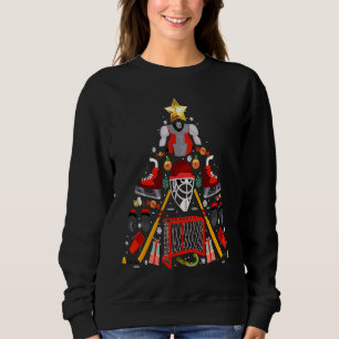 Ice Hockey Christmas Tree Funny X Mas Hockey Playe Sweatshirt
