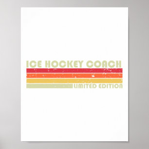 Ice Hockey Coach Funny Job Title Profession Birthd Poster