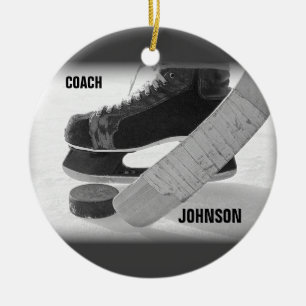 Ice Hockey Coach Thank You Ceramic Tree Decoration