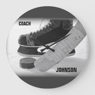 Ice Hockey Coach Thank You Large Clock