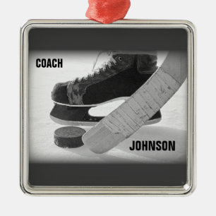 Ice Hockey Coach Thank You Metal Tree Decoration
