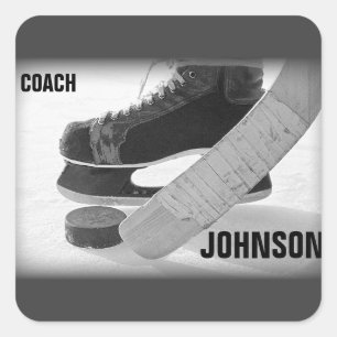 Ice Hockey Coach Thank You Square Sticker
