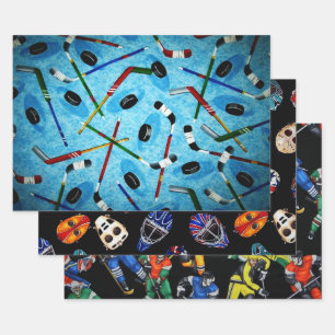 Ice Hockey Collection Wrapping Paper Sheet
