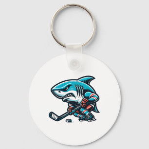 Ice Hockey Cool Shark Fierce Power Play  Key Ring