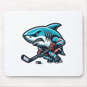 Ice Hockey Cool Shark Fierce Power Play Mouse Pad