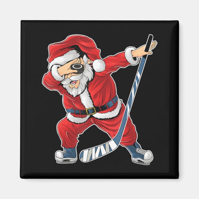 Ice Hockey Dabbing Santa Claus Hockey Player Chris Magnet (Front)