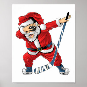 Ice Hockey Dabbing Santa Claus Hockey Player Chris Poster