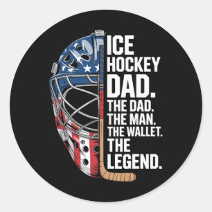 Ice Hockey Dad The Man The Wallet Classic Round Sticker