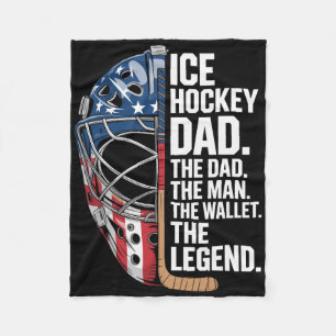 Ice Hockey Dad The Man The Wallet Fleece Blanket