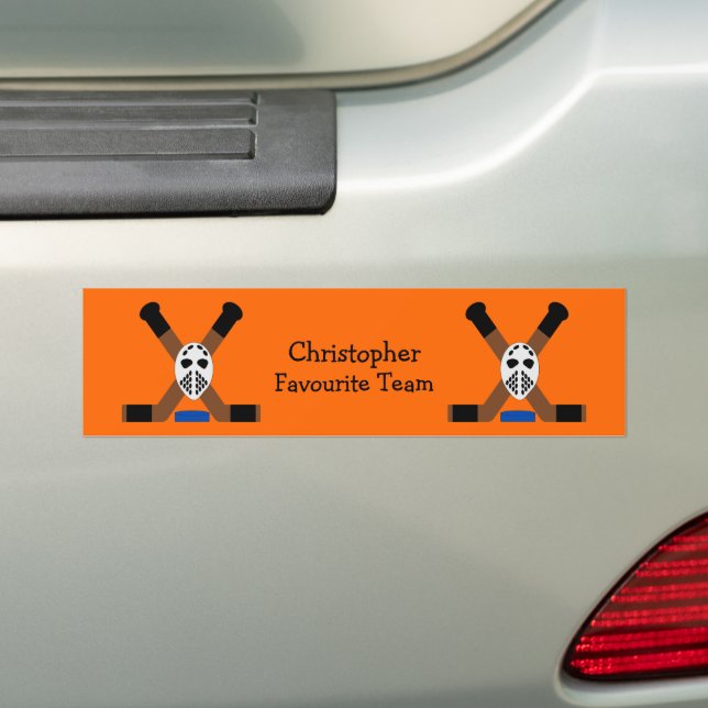 Ice Hockey Design Personalised Bumper Sticker (On Car)