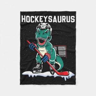 Ice Hockey Dinosaur Hockey Boy Kids Hockey Hockeys Fleece Blanket
