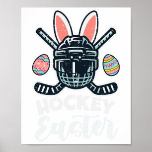 Ice Hockey Easter Helmet Puck Sports Men Boys Kids Poster