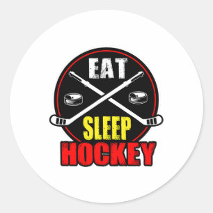 Ice Hockey Eat Sleep Hockey  Classic Round Sticker
