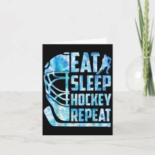 Ice Hockey Eat Sleep Hockey Repeat Funny Youth Boy Card