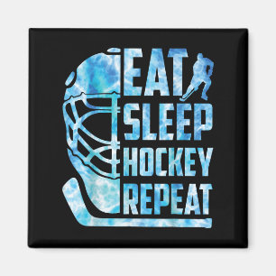 Ice Hockey Eat Sleep Hockey Repeat Funny Youth Boy Magnet