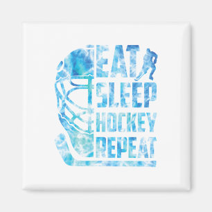 Ice Hockey Eat Sleep Hockey Repeat Funny Youth Boy Magnet