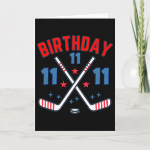 Ice Hockey Eleven Birthday Boy 11th Party Boys Age Card