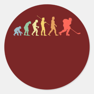 Ice Hockey Evolution Retro Sport Ice Hockey Classic Round Sticker