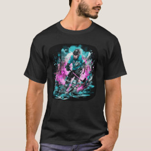 Ice Hockey Fan Apparel Pop Art Hockey Player Tee H