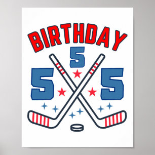Ice Hockey Five Birthday Boy 5th Party Boys Age 5 Poster