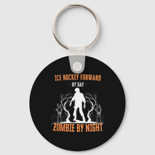 Ice Hockey Forward By Day Zombie By Night Funny Ha Key Ring