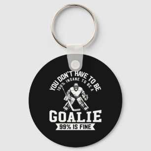 Ice Hockey Funny Hockey Goalie Goalkeeper Man Woma Key Ring