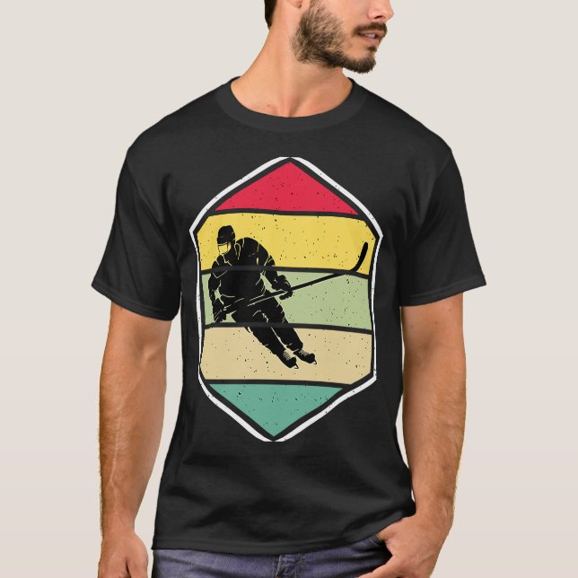 Ice Hockey Funny Ice Hockey Frisbee Lover Retro Vi T-Shirt (Front)