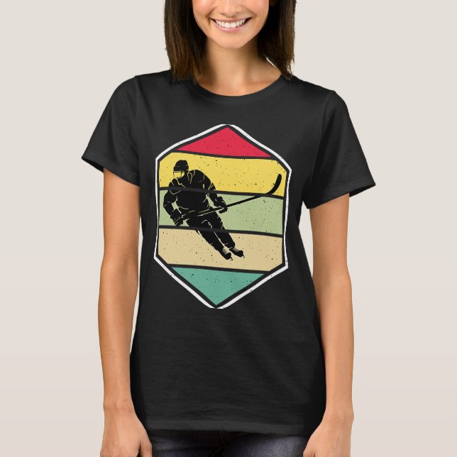 Ice Hockey Funny Ice Hockey Frisbee Lover Retro Vi T-Shirt (Front)