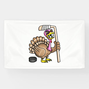 Ice Hockey Funny Thanksgiving Turkey fall session Banner