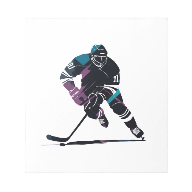 Ice Hockey Game Sport Challenge Silhouette Style Notepad (Front)