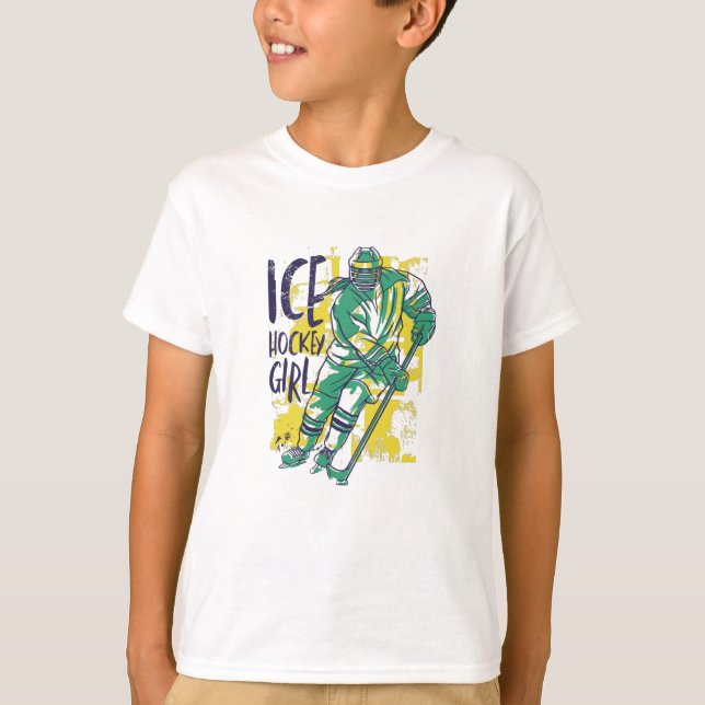 Ice Hockey Girl T-Shirt (Front)
